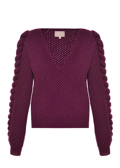 V-NECK KNITTED WOOL SWEATER