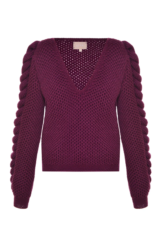 V-NECK KNITTED WOOL SWEATER