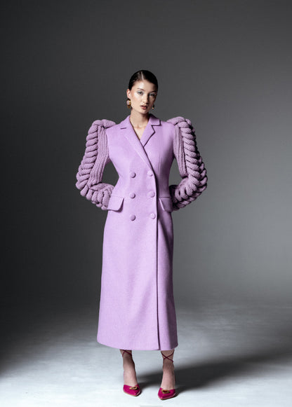 LILAC STATEMENT SLEEVES COAT