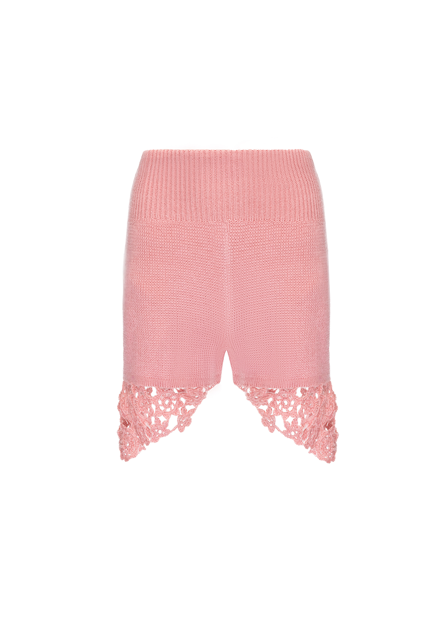 PETAL PINK KNIT SHORTS