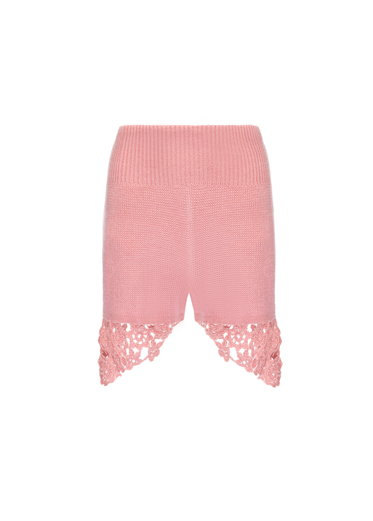 PETAL PINK KNIT SHORTS