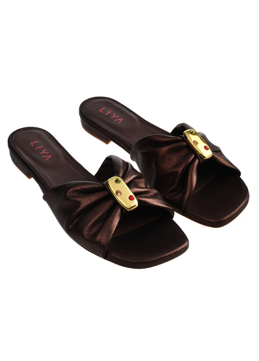 AMELIE COFFEE SLIPPERS