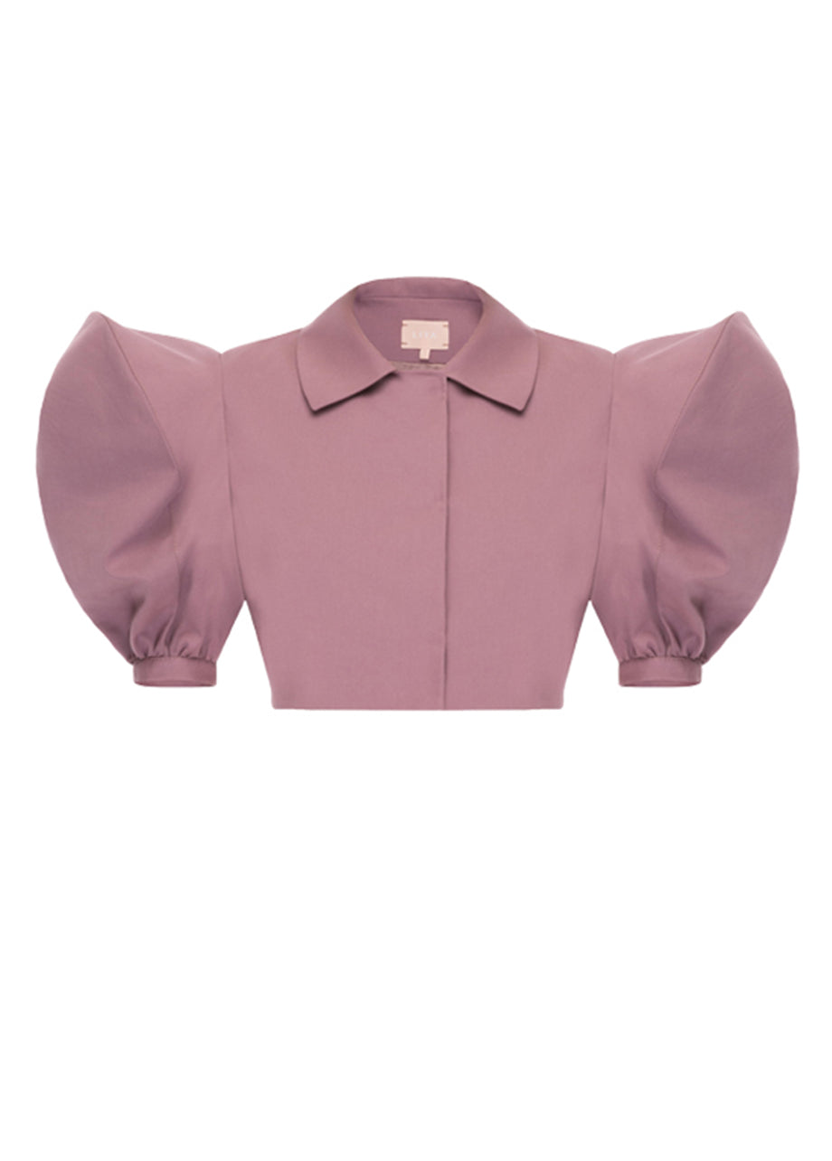 PUFF SLEEVES CROPPED TOP 