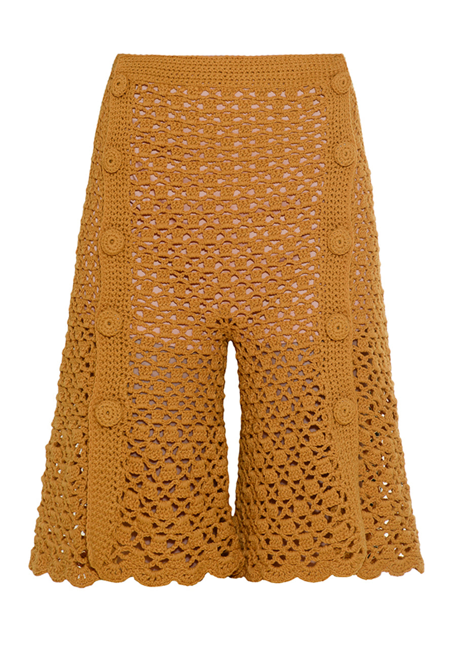 FRONT CUT KNITTED SHORTS