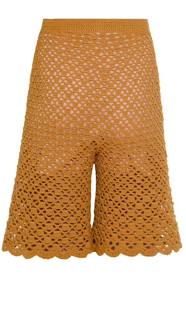 FRONT CUT KNITTED SHORTS