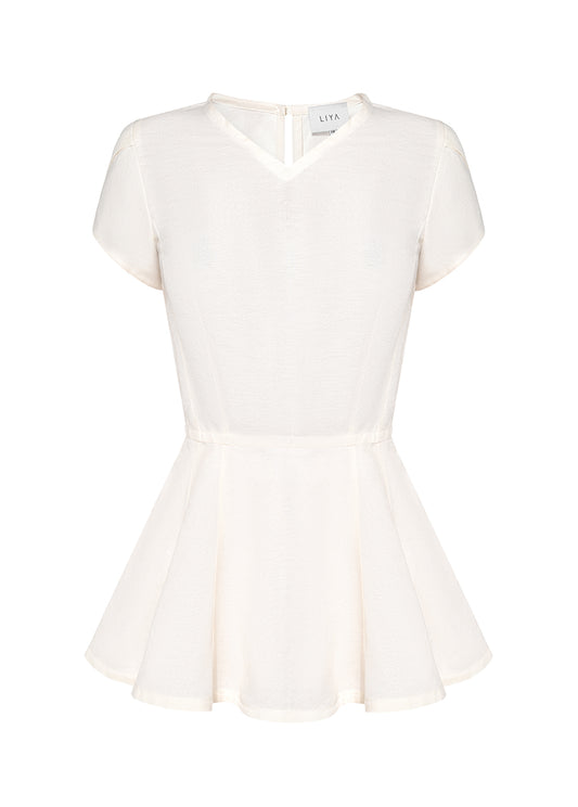 WHITE LINEN TOP