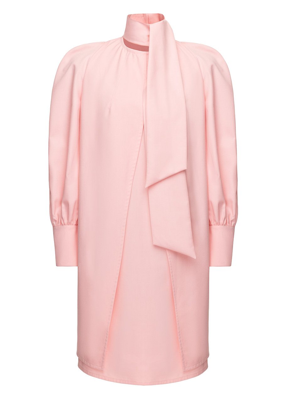 TIE-NECK MIDI DRESS