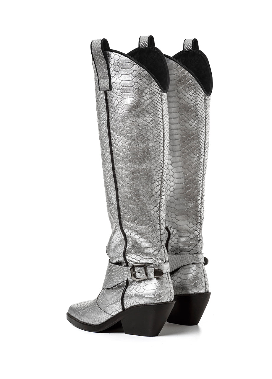 COWGIRL SILVER BOOTS