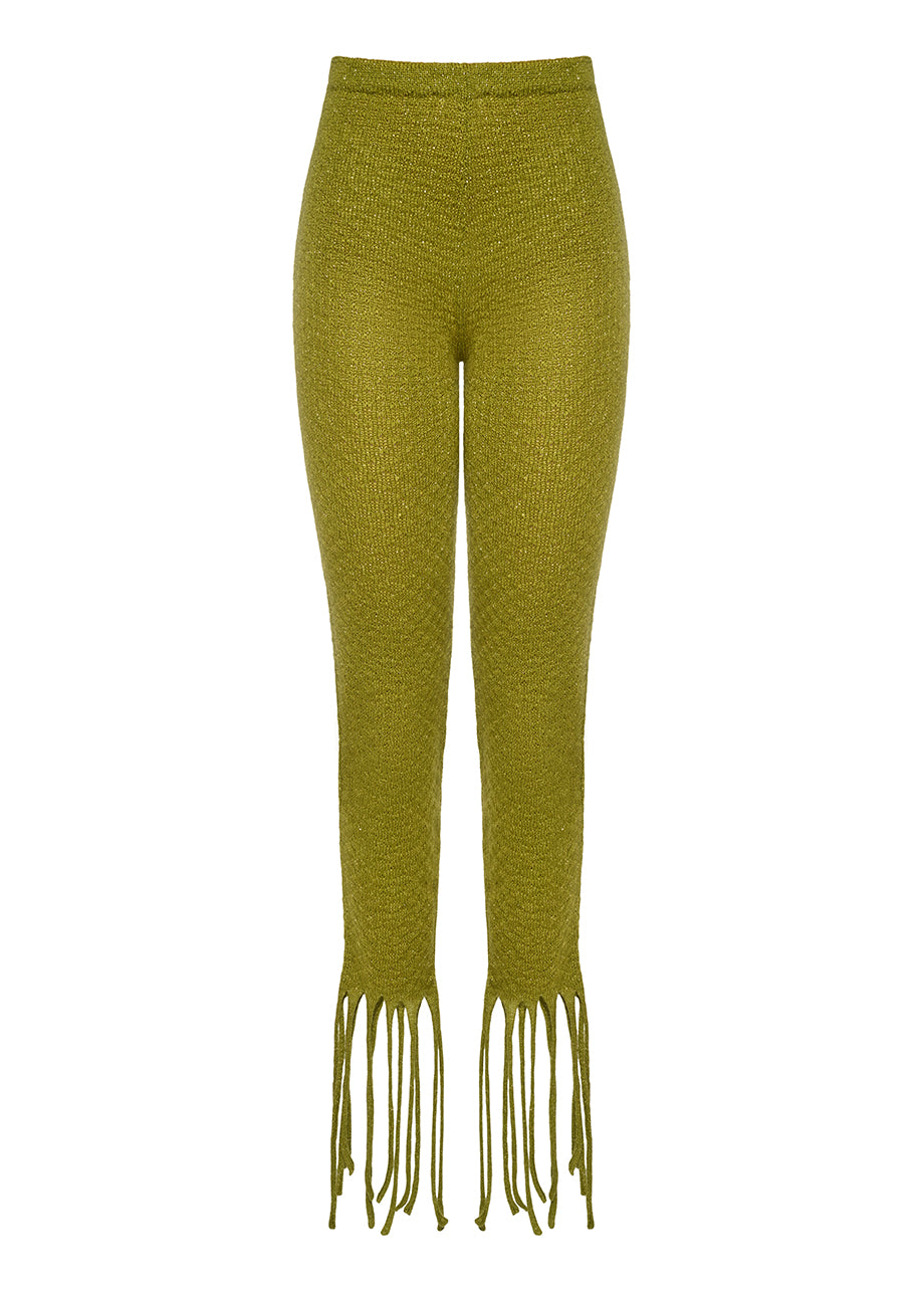 GREEN KNITTED PANTS