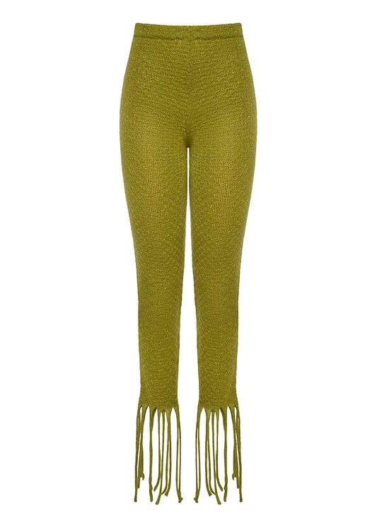 GREEN KNITTED PANTS