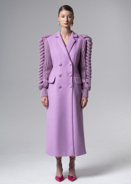 LILAC STATEMENT SLEEVES COAT