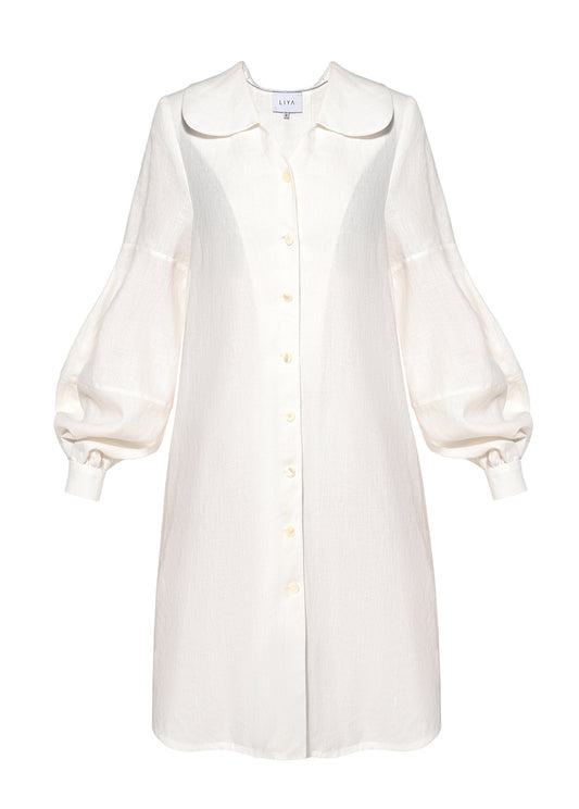 WHITE LINEN DRESS