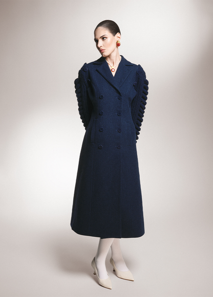 NAVY DRESS-COAT