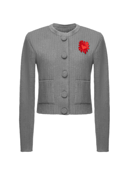 HEART GREY CARDIGAN