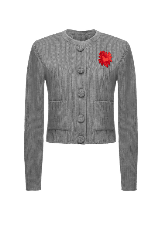 HEART GREY CARDIGAN