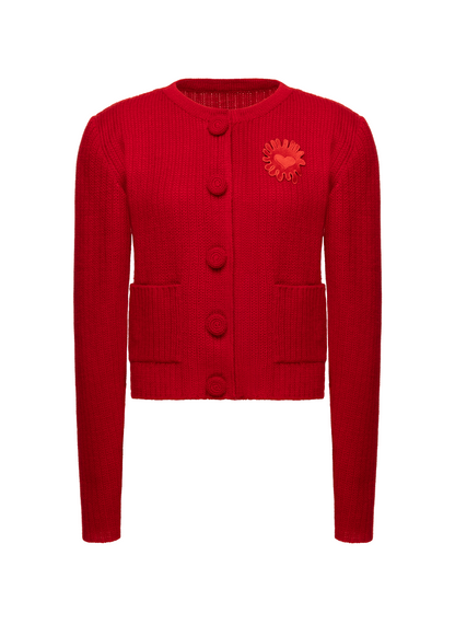 HEART RED CARDIGAN