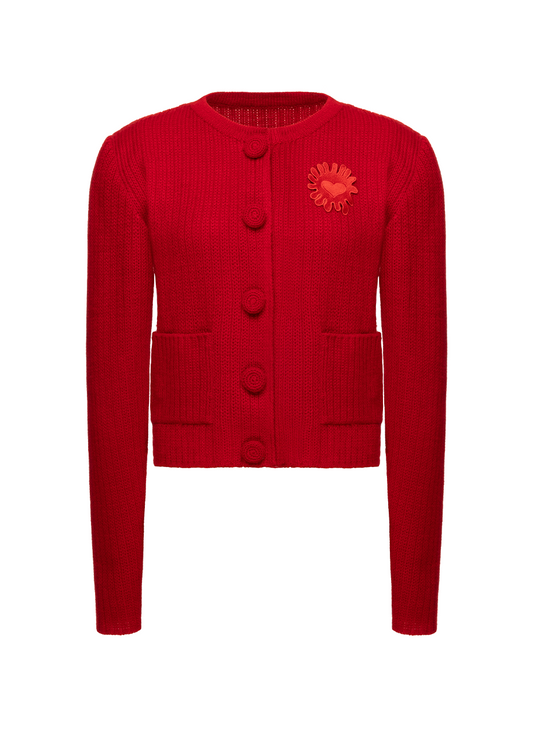 HEART RED CARDIGAN