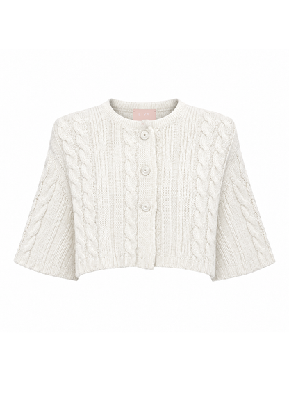 IVORY CABLE KNIT CAPE