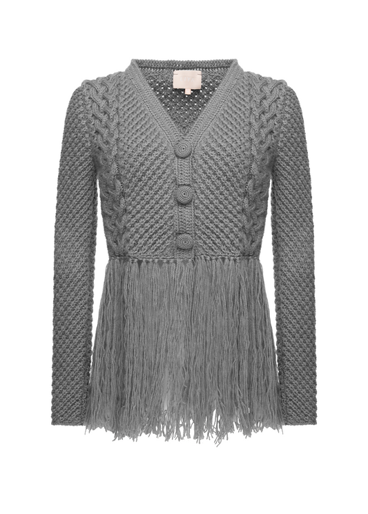 GREY JACKET WITH FRINGES