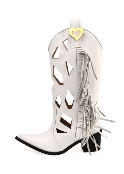 JOLENE WHITE COWBOY BOOTS