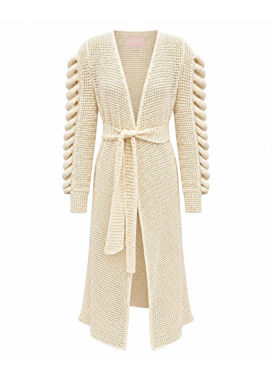 IVORY CABLE CARDIGAN