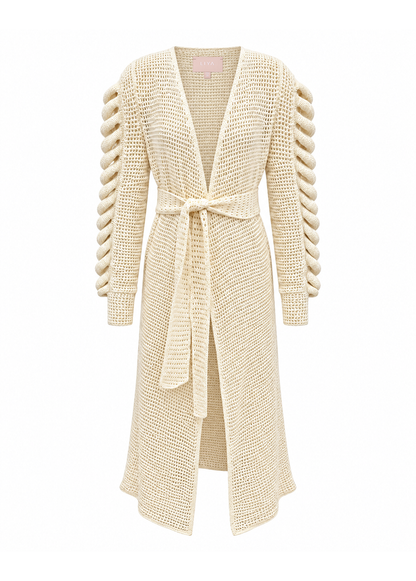 IVORY CABLE CARDIGAN
