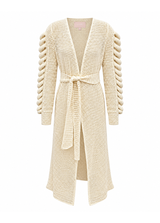 IVORY CABLE CARDIGAN