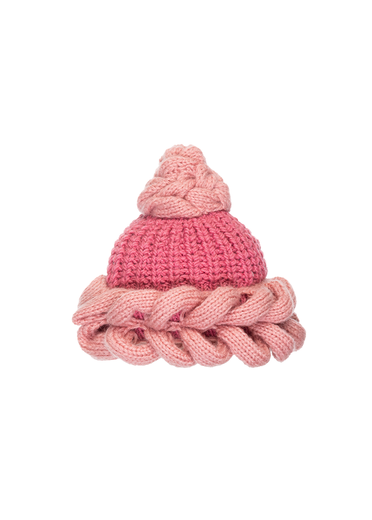 BRAIDED PINK BEANIE