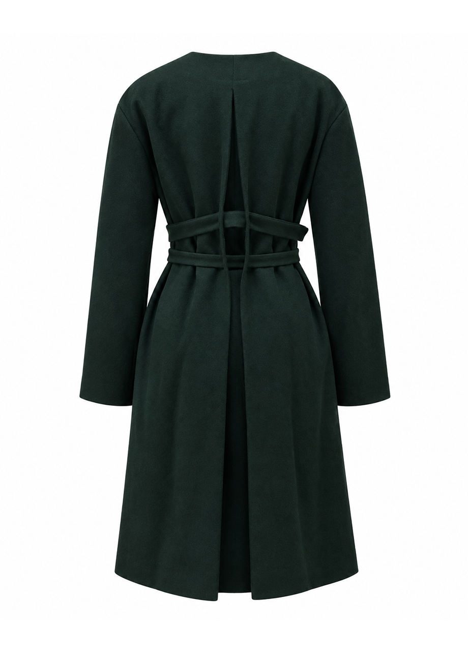 FOREST GREEN BELTED COAT