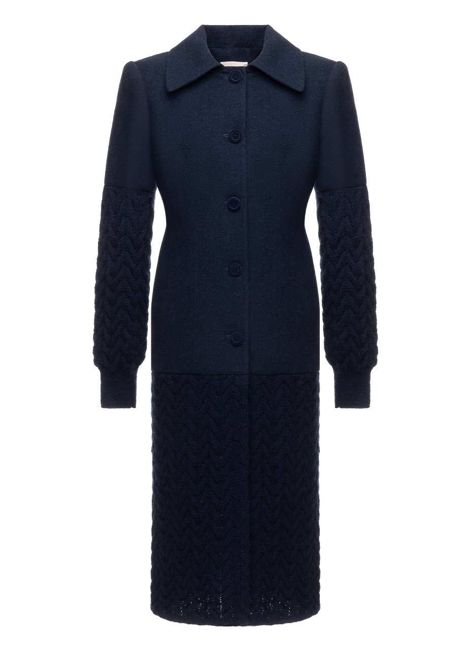 NAVY STATEMENT COAT