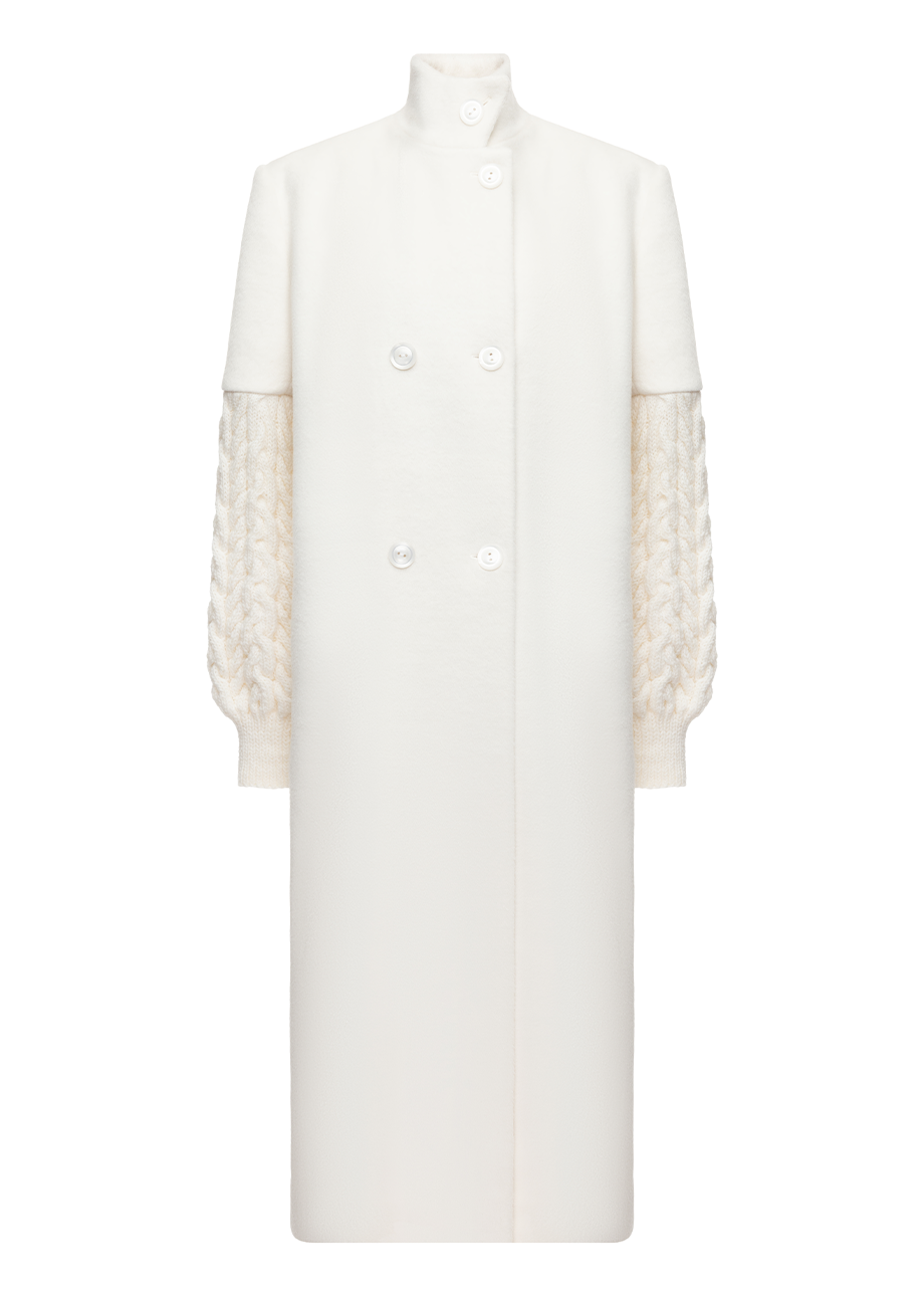 IVORY KNIT SLEEVE COAT