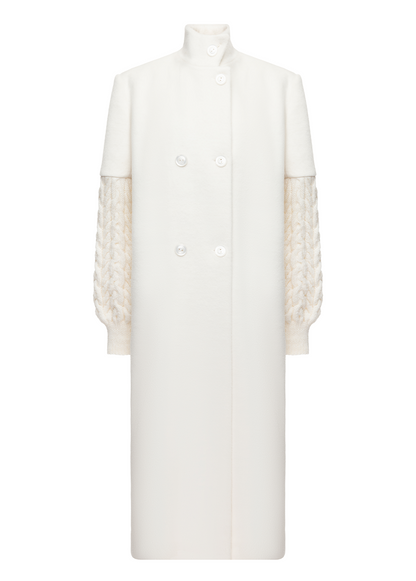IVORY KNIT SLEEVE COAT