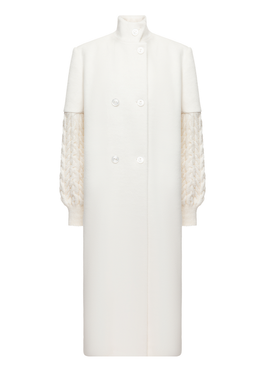 IVORY KNIT SLEEVE COAT