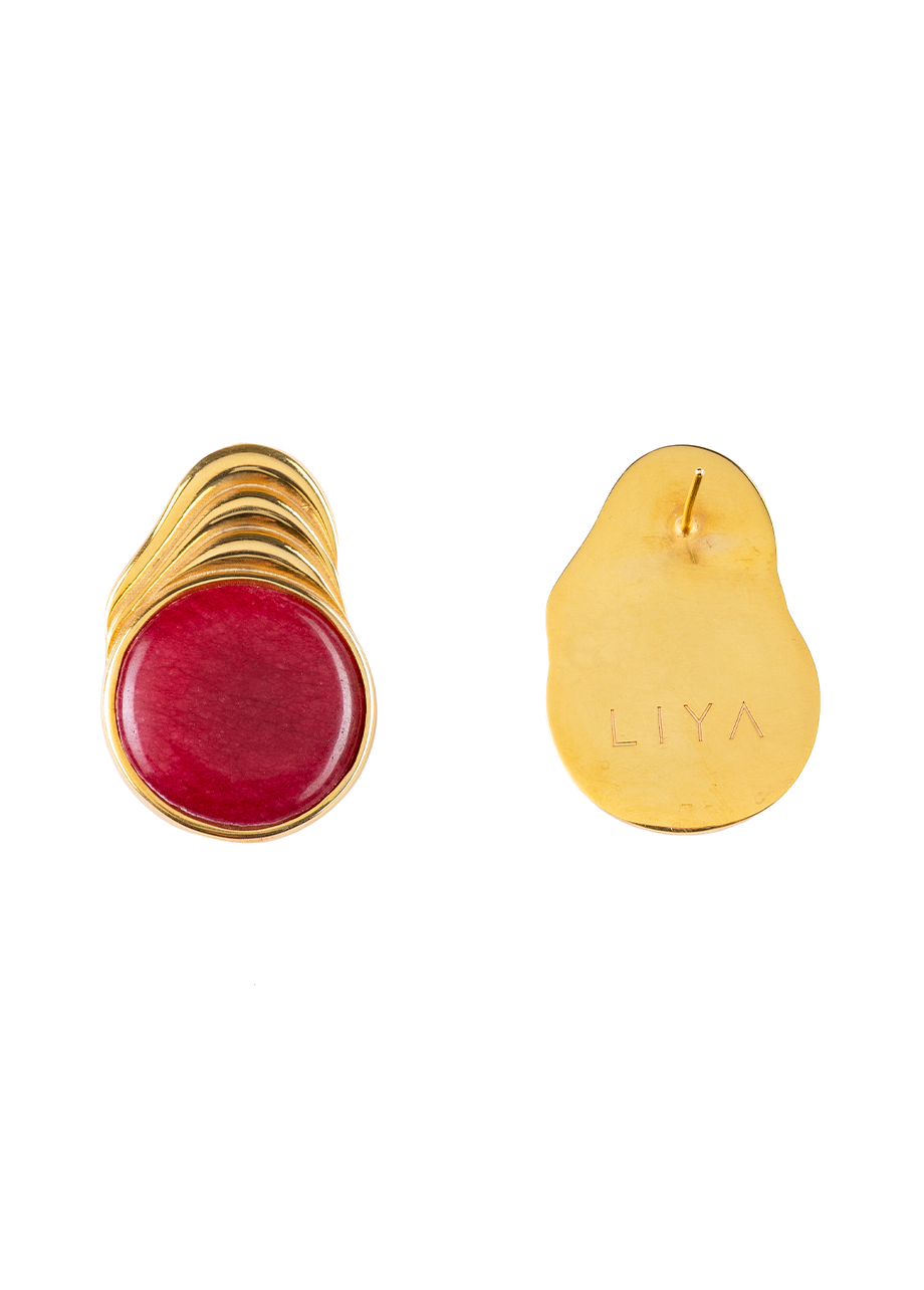RED STONE EARRINGS