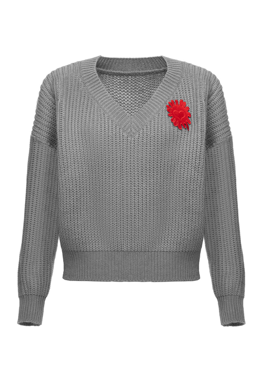 HEART GREY SWEATER