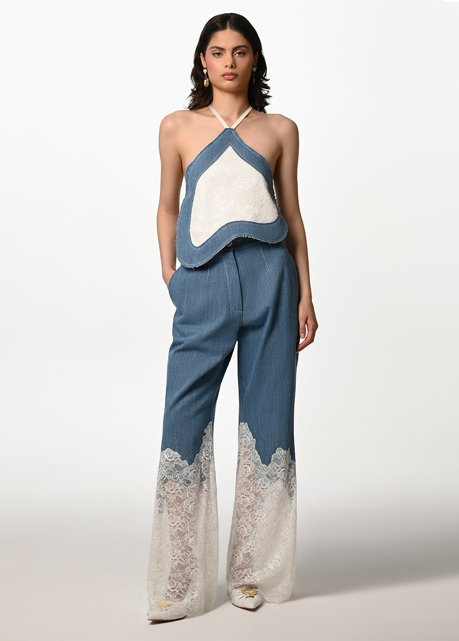 DENIM BLOOM TROUSERS