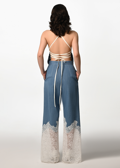 DENIM BLOOM TROUSERS