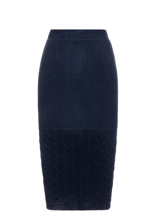 NAVY KNIT SKIRT
