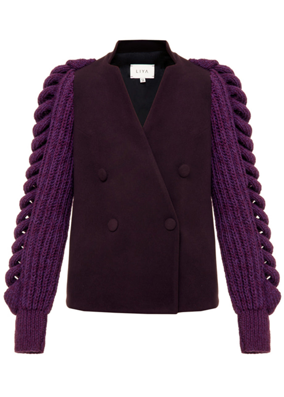 BLAZER WITH KNITTED SLEEVES