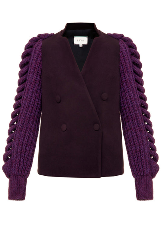 BLAZER WITH KNITTED SLEEVES