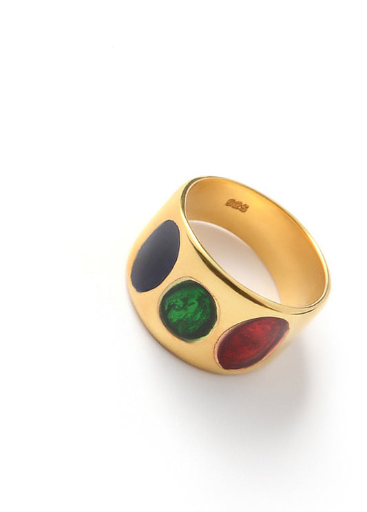 TRICOLOR ENAMEL RING