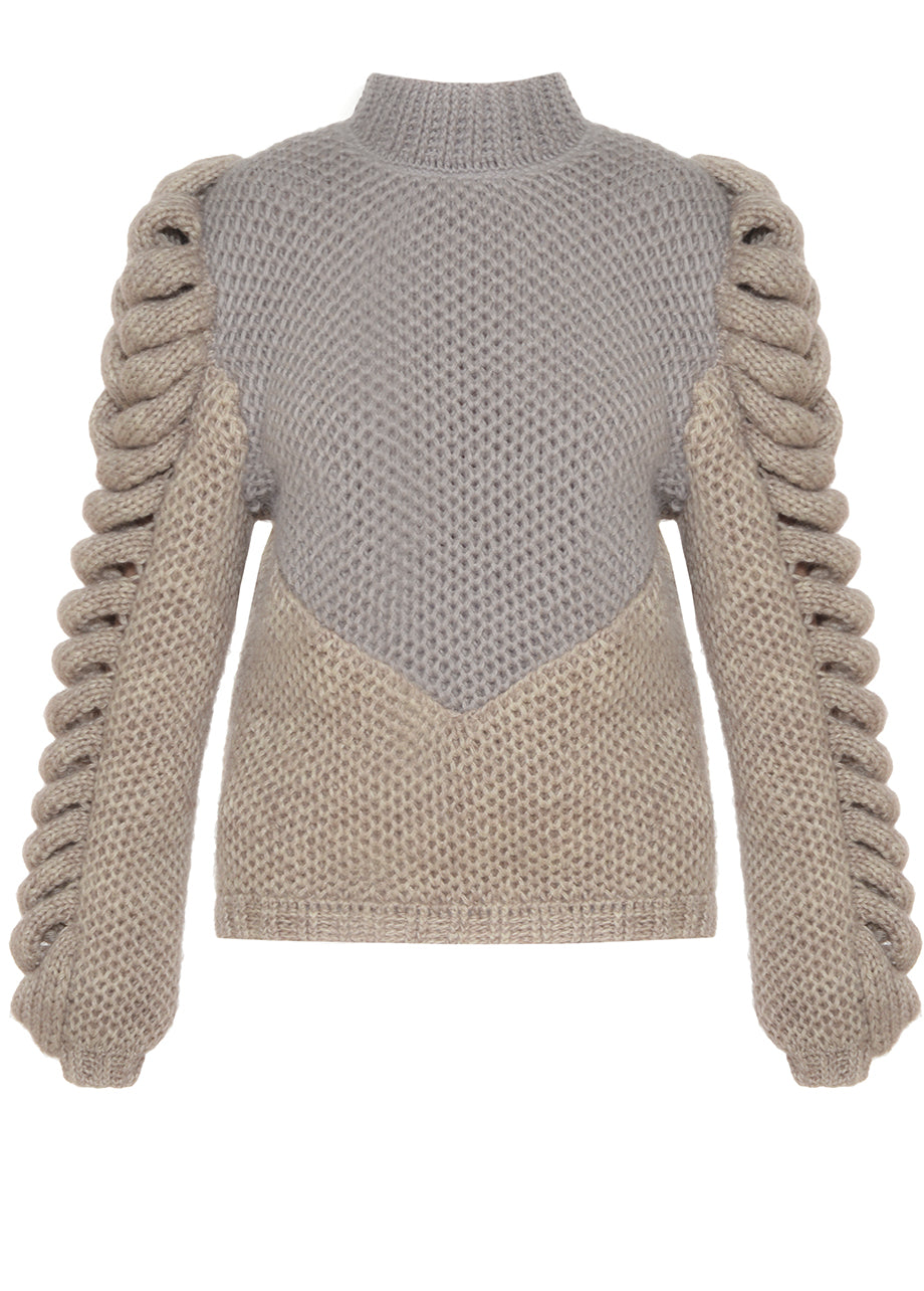 TURTLENECK HAND KNITTED WOOL SWEATER 