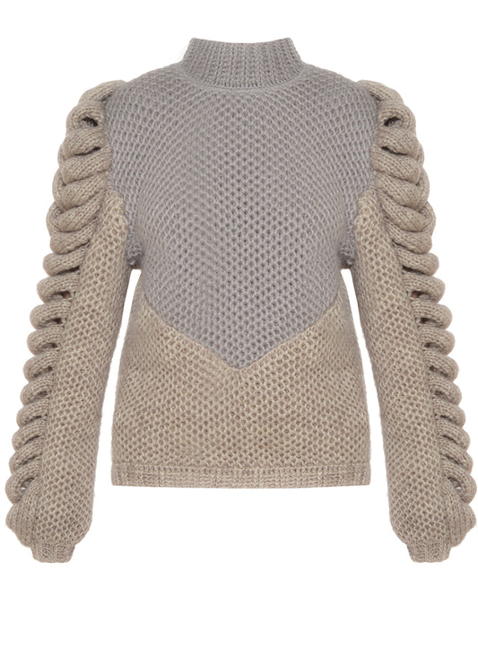 TURTLENECK HAND KNITTED WOOL SWEATER 