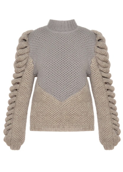 TURTLENECK HAND KNITTED WOOL SWEATER