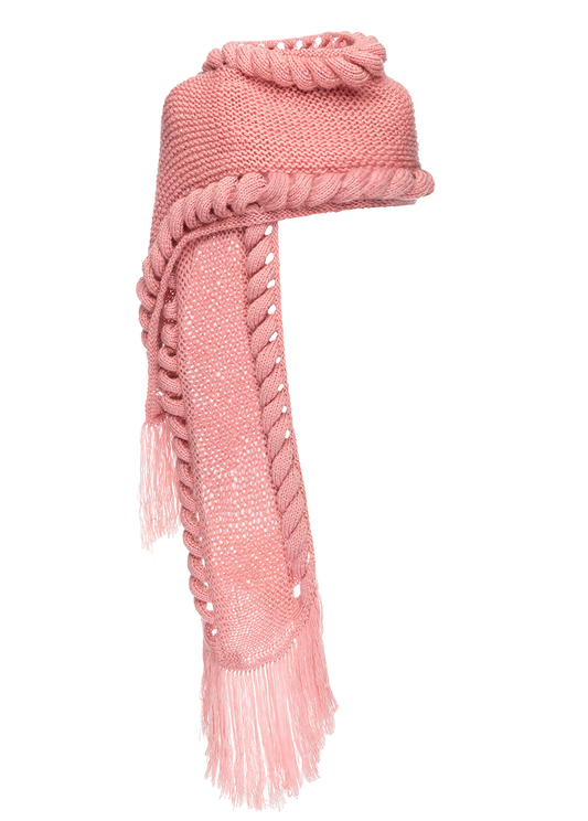 BRAIDED PINK SCARF