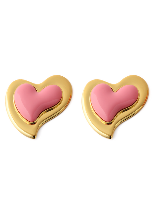 HEARTFELT PINK EARRINGS