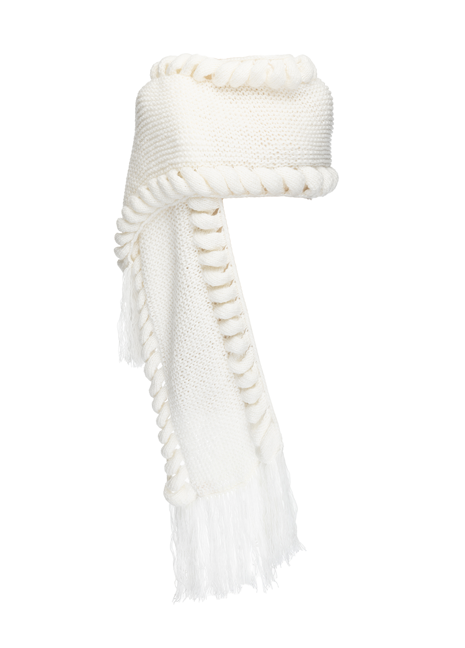 BRAIDED WHITE SCARF
