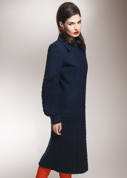 NAVY STATEMENT COAT