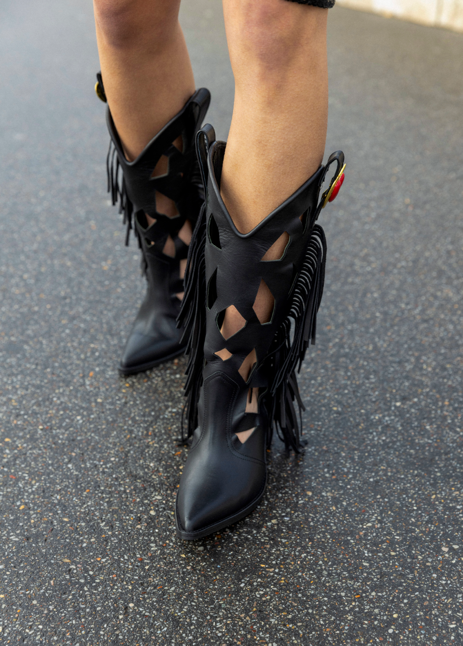 JOLENE BLACK COWBOY BOOTS