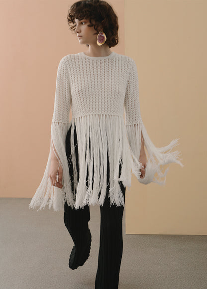 KNITTED FRINGE TOP